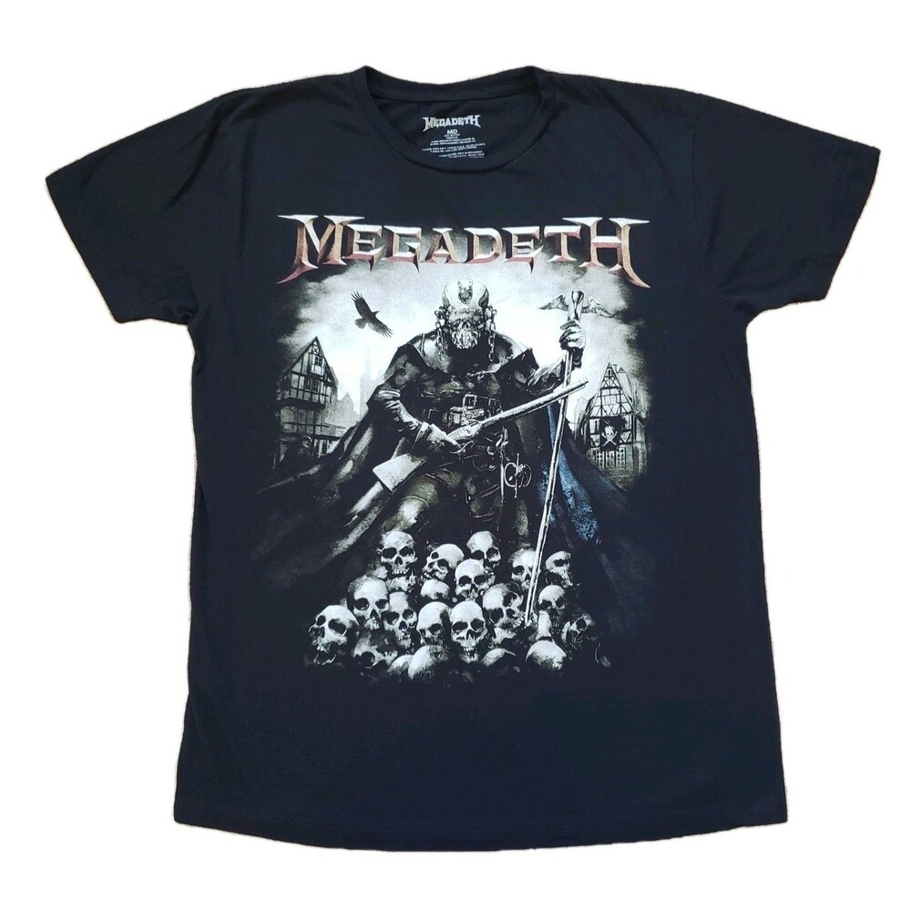 Megadeth Killing Road 2022 Tour Sz Medium Mens Black Double Side Concert T-Shirt